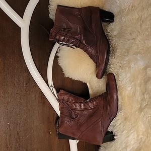 Vintage style leather booties